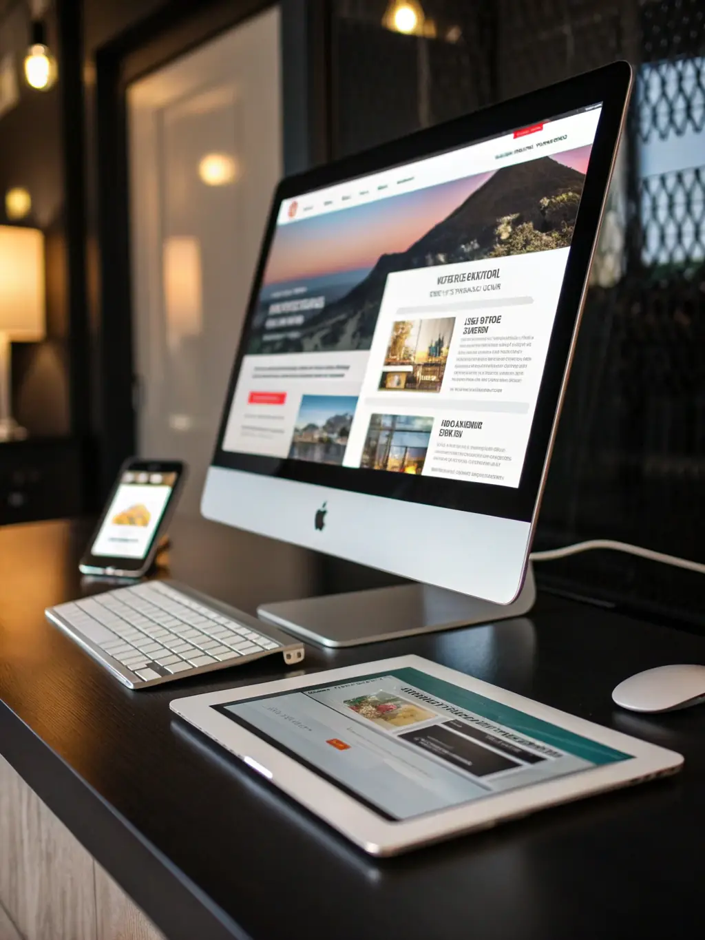 A vibrant digital marketing campaign displayed on multiple devices, showcasing luxury cars and automotive accessories, reflecting Dual Drive's automotive marketing and advertising services.